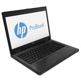 Black HP ProBook laptop on a white background