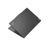 A closed Lenovo ThinkPad laptop shown at an angle on a plain white background.