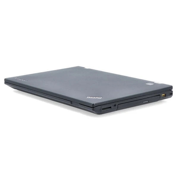 Black ThinkPad laptop on a white background
