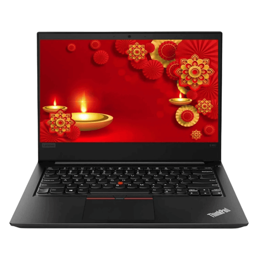 Lenovo ThinkPad L470 14-inch laptop with Intel Core i5 7th Gen, front angled view showing keyboard, display, trackpad and touchpad.- Rentopc
