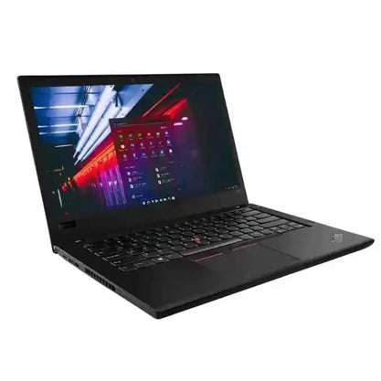 Black laptop on a white background