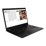 Black laptop open on a white background