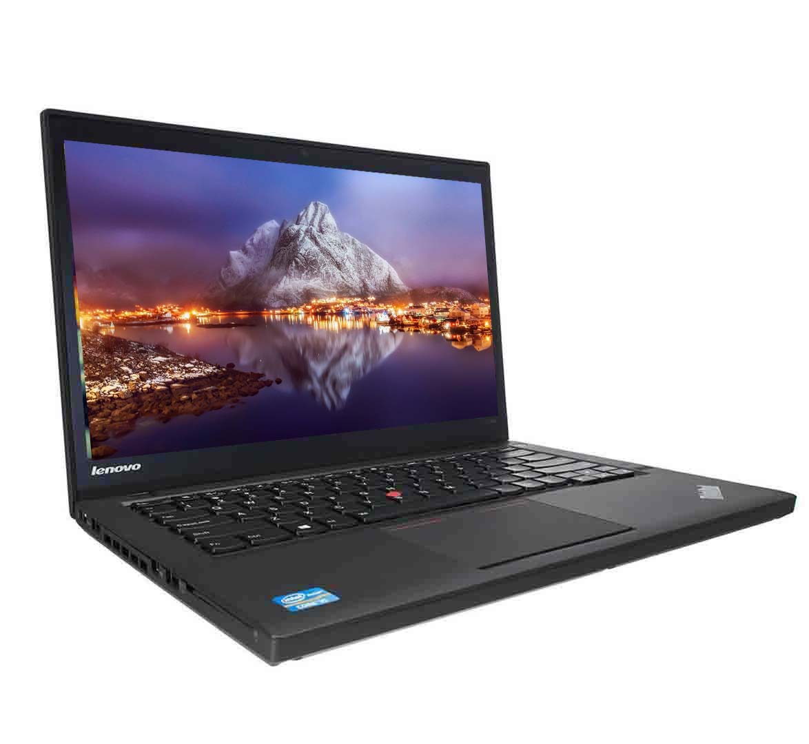 Left-side view of Lenovo ThinkPad T440 highlighting USB ports, headphone jack, and ventilation.- Rentopc