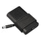 Black Dell laptop charger on a white background