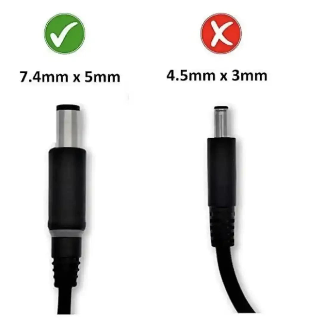 Two DC power connectors with dimensions labeled on a white background