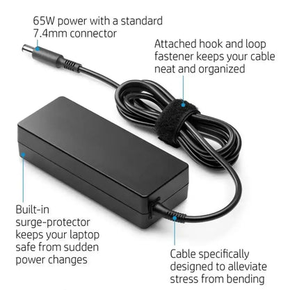 Original HP Big Round Pin Laptop Adapter 65W(Used-Mint Condition) - RENTOPC