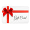 Gift card with a red bow on a white background