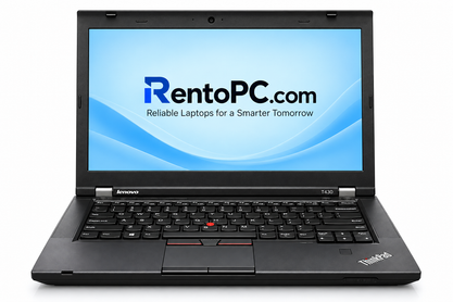 Lenovo ThinkPad T430 front view with RentoPC.com branding