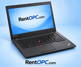 Lenovo ThinkPad T440 14-inch angled view with RentOPC.com branding